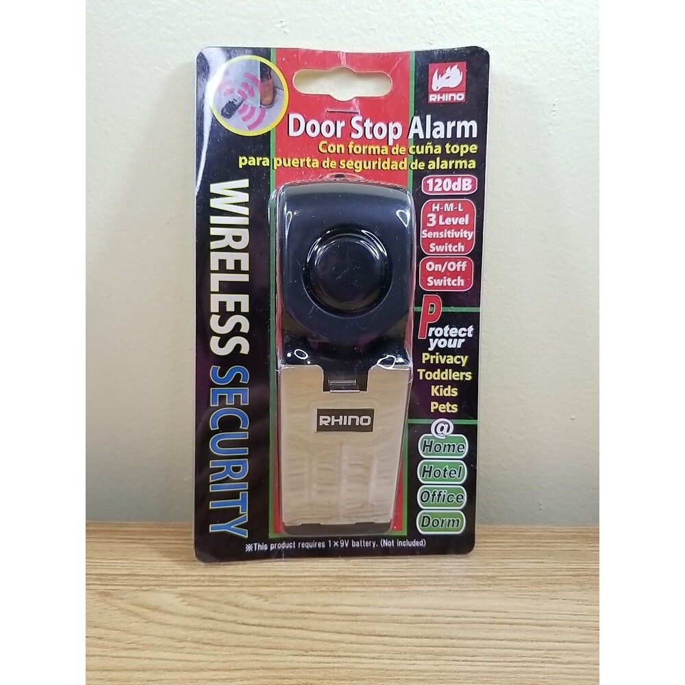 RHINO Door Stop Alarm Home Travel Wireless Security Alert Portable - 120dB